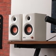 thumbnail image 4 of Edifier MR3 Powered Studio Monitor Speakers, Hi-Res Audio Certified Bluetooth V5.4 Active Bookshelf Speaker, 2.0 Computer with Headphone Output RCA AUX Balanced TRS Input - White (Pair), 4 of 7