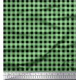 thumbnail image 1 of Soimoi Green Velvet Fabric Check Check Print Sewing Fabric Yard 58 Inch Wide, 1 of 4