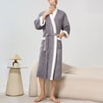 thumbnail image 4 of Dagugfen Robes Unisex Bathrobe Pajamas Knee Length Fleece Robe Comfy Loose Lougewear with Pockets Fashion, 4 of 6