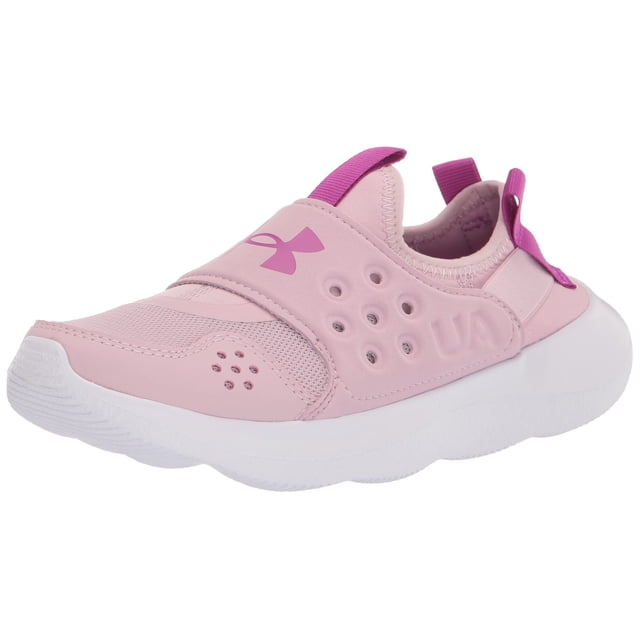 Under Armour Girls Runplay Sneaker, (603) Pink Fog/White/Strobe, 3 Little Kid