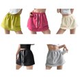 thumbnail image 2 of fastboy Jupes-Shorts pour Femmes Robe Unie Décontractée à Cordon Mini Ligne A Mode Taille Haute Été Style Coréen pour Sports Rose Rouge L, 2 of 6