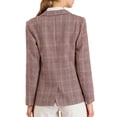 thumbnail image 3 of INSPIRE CHIC Blazers pour Femmes Revers Cranté Manches Longues un Bouton Blazer à Carreaux Bourgogne P, 3 of 7