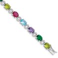 thumbnail image 1 of Bracelet en Argent Sterling 925 7 Pouces Zircon Cubique Multicolore, 1 of 3