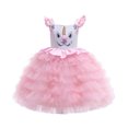 thumbnail image 1 of HAWEE Unicorn Robe Costume pour Filles Appliqués de Fleurs Robe de Bal Robes de Princesse Costumes de Fête Élégants Vêtements pour Enfants, 1 of 4