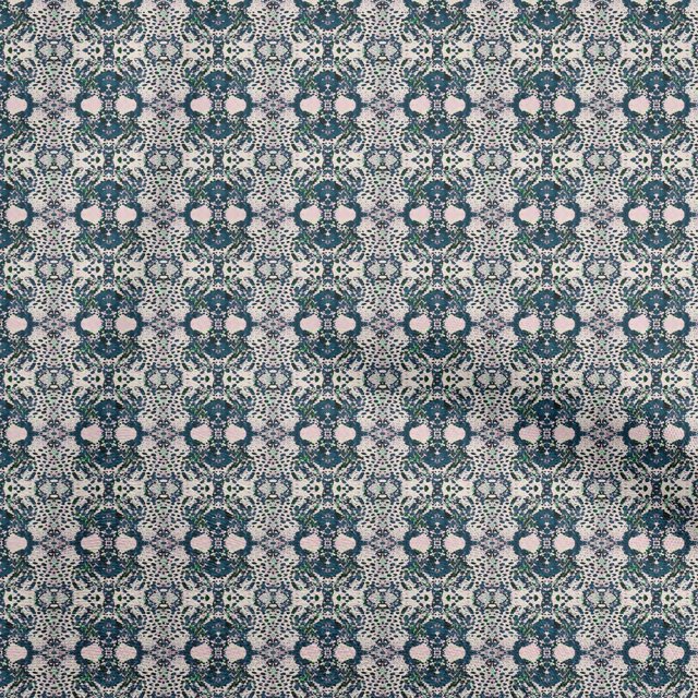 oneOone Coton Cambric Bleu Tissu Animal Matière de Robe Tissu Imprimé Tissu au Mètre 56 Pouces de Large