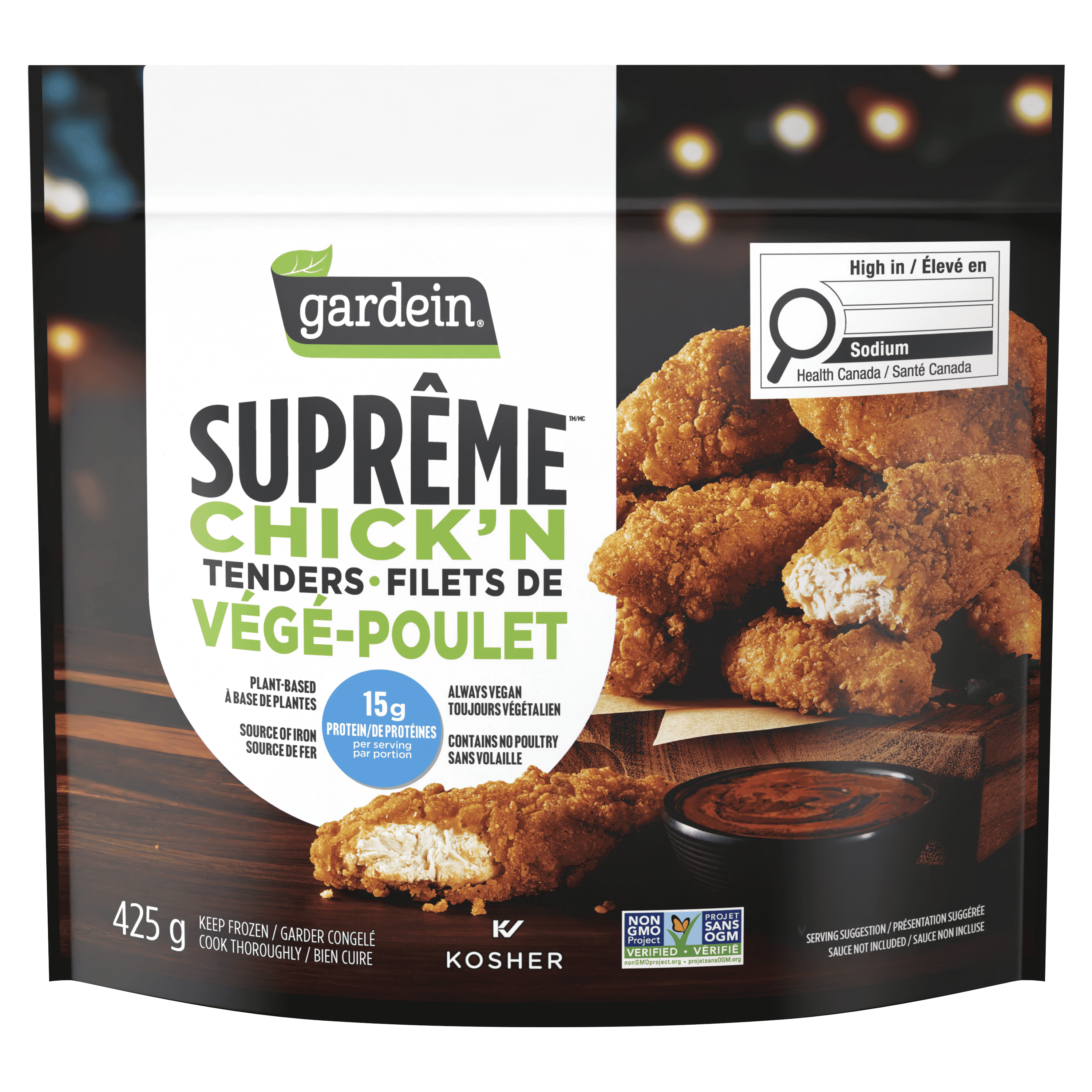 Gardein Suprême Repas Filets de Végé-Poulet, Dîner glacé & Repas surgelé, À base de Plantes, Végétalien, 15g de Protéines  Source de fer 425g