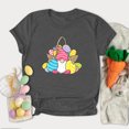 thumbnail image 2 of RKSTN Hauts pour Femmes 2024 Mode Pâques Mignon Lapin Imprimé Col Rond Hauts Coupe Ample Manches Courtes Blouse Unie Hauts, 2 of 6