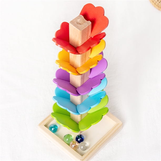 Jeu D'équilibre à Billes En Bois – Labyrinthe 24,5 Cm – Développe Coordination Et Logique – Cadeau Sensoriel Garçon Fille – 2 Plateaux