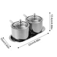 thumbnail image 2 of Piwvid 2-Piece Stainless Steel Sugar Bowl Set with Lid and Spoon, Sugar Container for Kitchen Countertop, Also for Salt and Coffee, Holds 2 Cups, Dishwasher Safe, 2 of 8