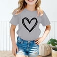 thumbnail image 1 of WEAIXIMIUNG Lot de T-Shirts 2T Fille Enfant Filles Mignon Graphique Col Rond Manches Courtes Tee Été Décontracté T-Shirt 160, 1 of 6