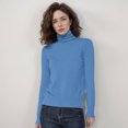 thumbnail image 2 of Women's Wool Seamless Turtleneck Knitted Pullover Sweater Long Sleeve First Line Tops, 2 of 4