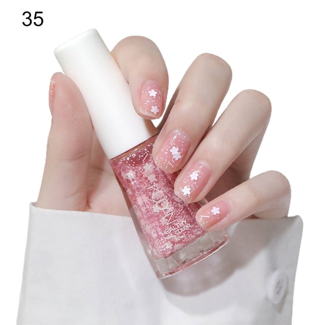 10ml Quick Drying Nail Polish Water-Based Tearable Sequins Baking Free Long Lasting Nail Polish for Female