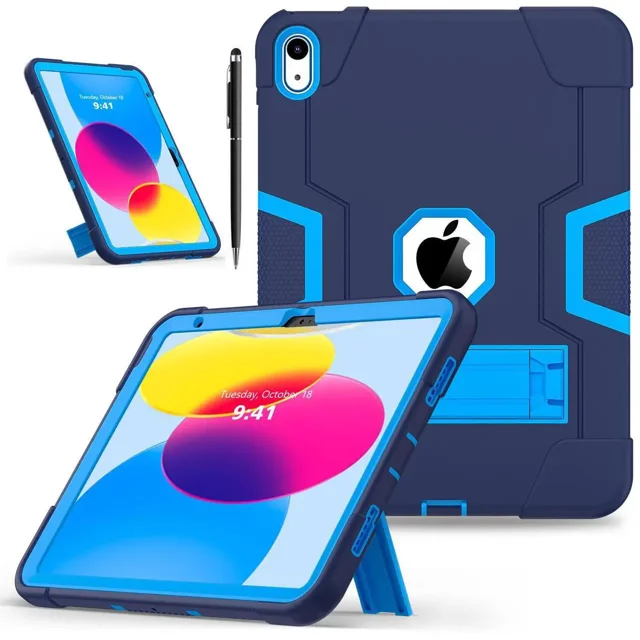 Étui pour iPad 11 Pouces (A16) 2025 / 10e Génération 10,9 Pouces 2022, Étui iPad 11e / 10e avec Porte-Crayon, Étui de Protection Robuste et Résistant avec Béquille Stylet