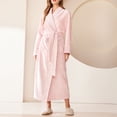 thumbnail image 2 of MeetoTime Women's Full Length Robe, Warm and Cozy Fleece Bathrobe, Unisex Man Woman Robe Loungewear, 2 of 3