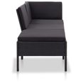 thumbnail image 3 of vidaXL 3 Piece Garden Lounge Set with Cushions Poly Rattan Black, 3 of 5