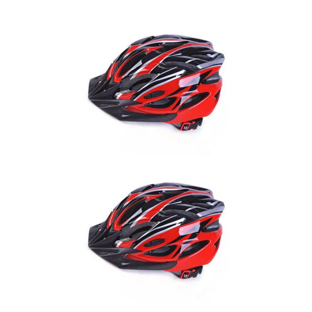 Baohd Vélo Ajustable pour Hommes - Résistance aux Impacts Texture Douce Sécurité PC Léger Taille Ajustable Maille Ajourée Noir Rouge 2 Ensembles