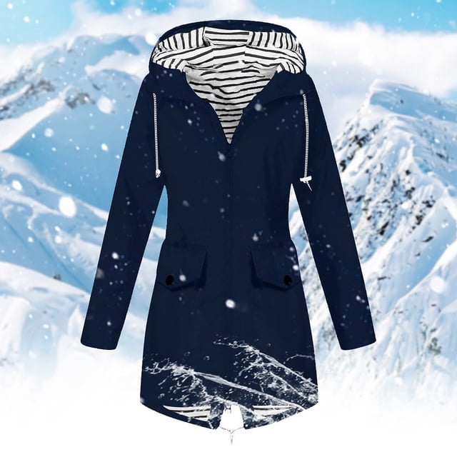 Meichang Manteau de Pluie Femme avec Capuche Imperméable à Fermeture Éclair Anorak de Pluie Grande Taille Extérieur Randonnée Coupe-Vent Imperméable Manteau à Capuche Vêtement d'Extérieur