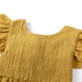 thumbnail image 3 of ShomPort Summer Skirt for Girls Linen Sleeveless A-Line Crewneck Ruffle Cozy Breathable Solid Color Holiday Dress, 3 of 7