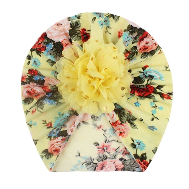 Hair Wrap Soft Touch Wide Application Polyester Floral Printed Baby Hat Kids Accessories