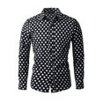 thumbnail image 1 of INSPIRE CHIC Chemise Habillée Ajustée pour Homme à Pois Imprimés à Manches Longues Boutonnée, 1 of 7