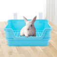 thumbnail image 2 of TISHITA Rabbit Toilet Box Hamster Indoor Potty Trainer Corner Litter Guinea Pig Pets Blue, 2 of 7