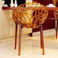 thumbnail image 3 of Compamia ISP052-TORA Chaise de Salle à Manger Moderne en Polycarbonate Cristal Orange Transparent - Lot de 2, 3 of 10