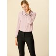 thumbnail image 3 of INSPIRE CHIC Women's Sweet Ruffle Peter Pan Collar Button Up Work Shirts, 3 of 6