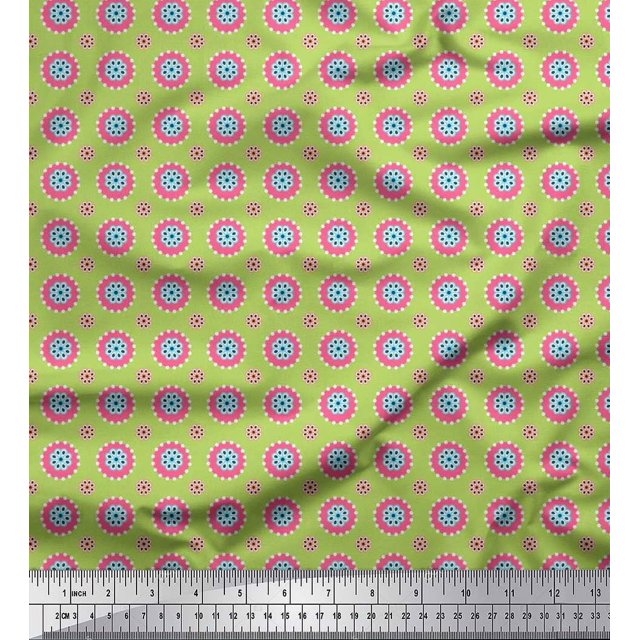 Soimoi Georgette Viscose Fabric Flower Artistic Fabric Prints by Yard 42 Inch Wide
