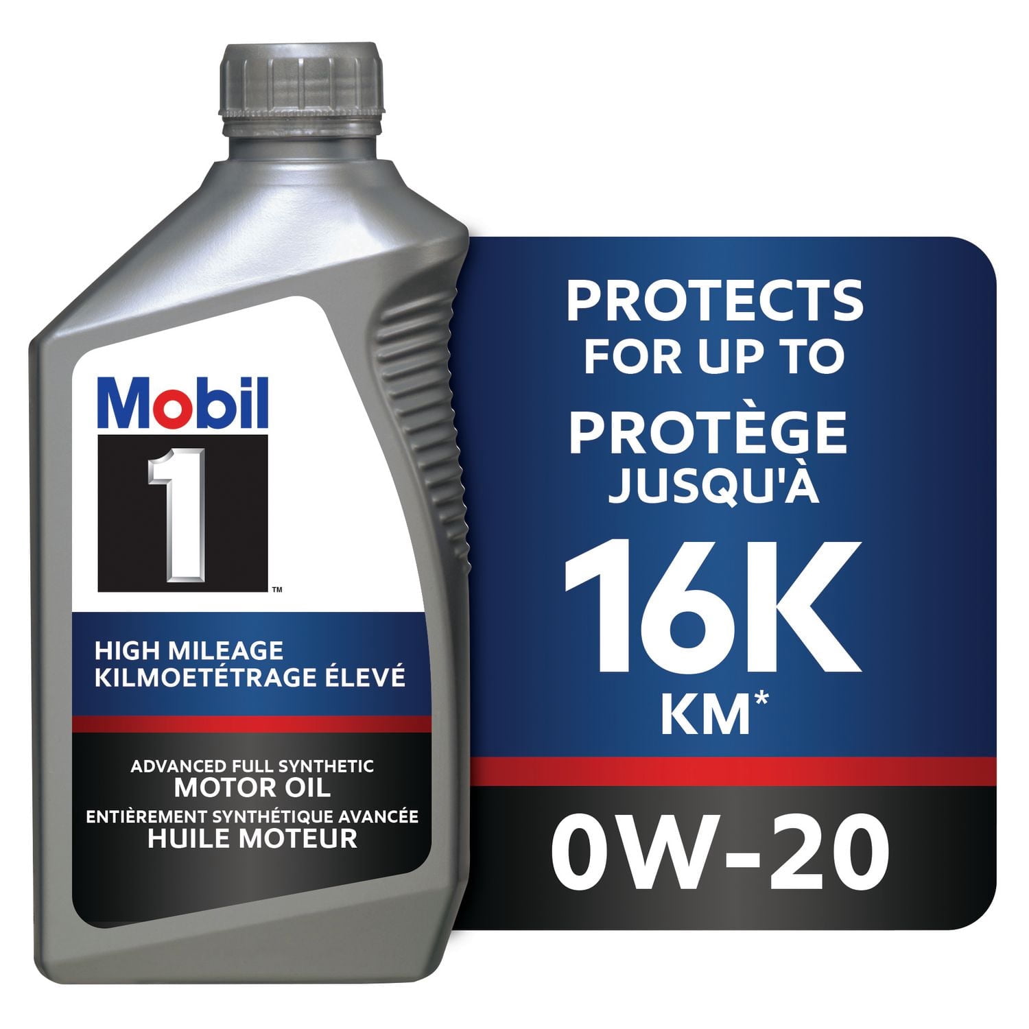 Mobil 1™ High Mileage Full Synthetic Motor Oil 0W-20