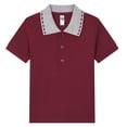 thumbnail image 1 of Enfants Garçons Polos Chemises Col Rouge Brique Chemise Manches Courtes Polos Chemises de Collation des Grades Chemise de Rugby Tenue Garçons 11-12 Ans, 1 of 2