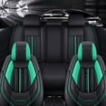 thumbnail image 2 of Maidao Car Seat Covers Full Set for Isuzu for Rodeo 1988-2004 5 Seats Compatible Airbag Waterproof Premium Leather Front and Back Seat Protectors with Pillow and Headrest Black and Green, 2 of 7