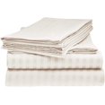thumbnail image 1 of 500 Thread Count 3 Piece ( 1-Fitted Sheet + 2 - Pillow Cases ) Fitted Sheet 27 Inch Deep Pocket 100% Egyptian Cotton Stripe Pattern, 1 of 5