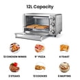 thumbnail image 4 of COMFEE' Four Grille-Pain, 4 Tranches, 12 L, Fini en Acier Inoxydable Multifonction avec Réglages Minuterie-Toast-Bake-Gril, 1100 W, Parfait pour Comptoir, 4 of 5
