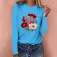 thumbnail image 1 of CEHVOM T-shirt Décontracté Imprimé pour Femmes Col Rond Manches Longues Blouse, 1 of 6