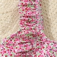 thumbnail image 4 of Huanglei Toddler Girls Swimsuit Set Ruffle Trim Bikini With Pastel Floral Pattern | UPF 50+ Sun Protction Swimwear ,5-6 Years, 4 of 6