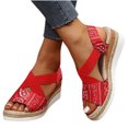 thumbnail image 4 of Womens Sandals Printed Beach Slippers Summer Wedge Platform Arch Support Orthopedic Shoes, 4 of 9
