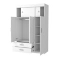 thumbnail image 4 of Atlin Designs 2-Door Modern Wood Spacious Bedroom Armoire in White, 4 of 8
