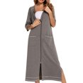thumbnail image 5 of yievot Robe de Maison pour Femmes Longue à Fermeture Éclair devant Peignoirs Chemises de Nuit avec Poches Tenue d'Intérieur, 5 of 5
