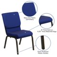 thumbnail image 2 of HERCULES Series 18.5''W Stacking Church Chair in Navy Blue Patterned Fabric - Gold Vein Frame, 2 of 9
