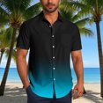 thumbnail image 2 of Pisexur Shirts for Man T Hommes Mode Décontractée Col Rabattu Impression Dégradée Chemise à Manches Courtes Bouton Blouse Bleu Ciel, L Chemises de Golf Hommes & Chemises Hommes, 2 of 7