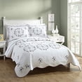 thumbnail image 2 of Modern Heirloom Collection A134C08PRNFS Gwen Quilt Set, White & Lavender - King Size - 3 Piece, 2 of 4