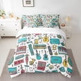 thumbnail image 2 of Music Themed 7 Piece Comforter Set Full Bed in a Bag,Headphones Bedding Sets Violin Notes Sheet Set with Comforter,Electric Guitar Musical Instruments Bed Set, 2 of 6