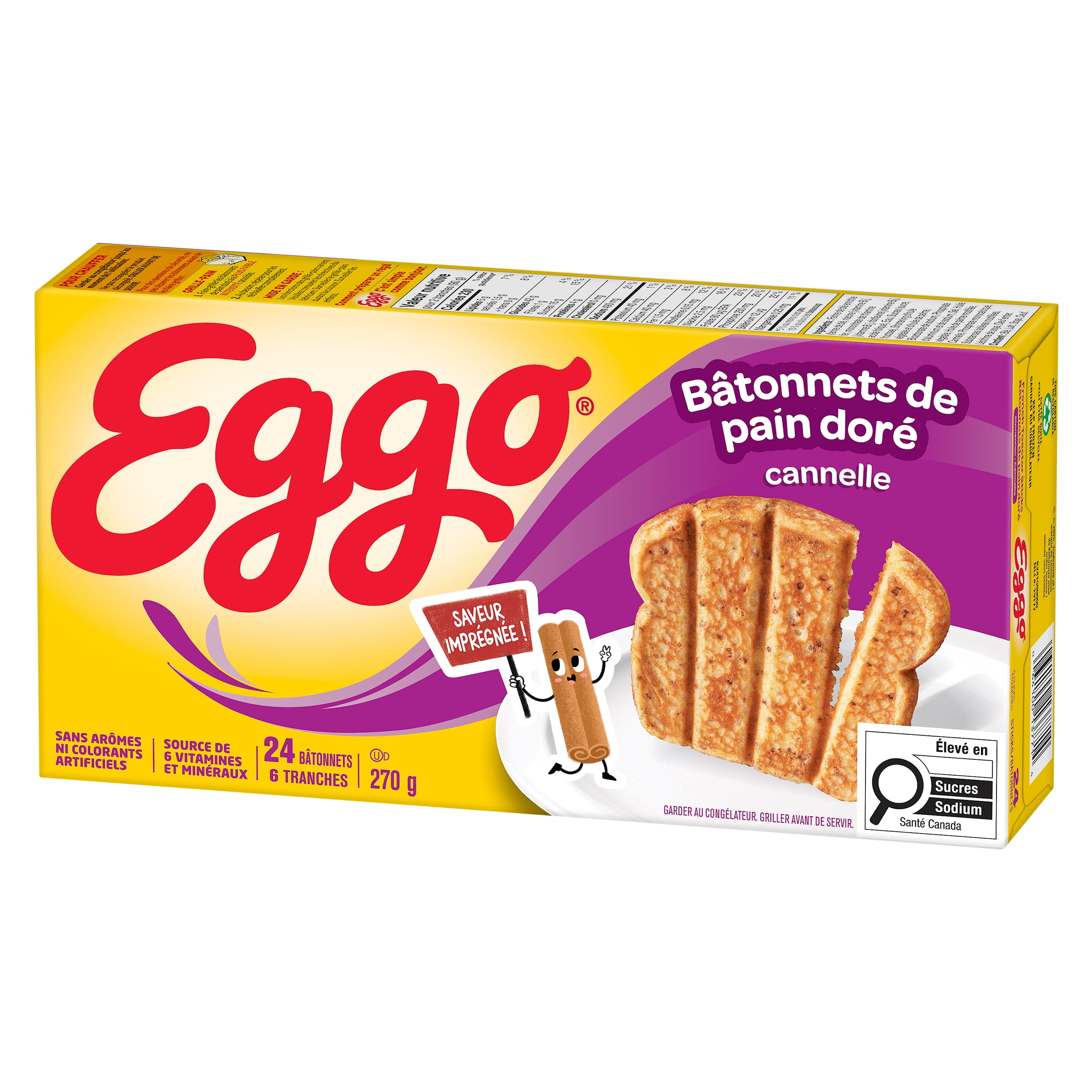 BÂTONNETS DE PAIN DORÉ KELLOGGS EGGO CANNELLE 270g BÂTONNETS DE PAIN DORÉ EGGO