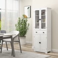 thumbnail image 2 of HOMCOM 63" Kitchen Pantry Storage Cabinet w/Adjustable Shelves Glass Door, 2 of 9