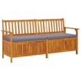 thumbnail image 1 of vidaXL Storage Bench with Cushion 170 cm Solid Wood Acacia, 1 of 5