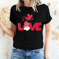 thumbnail image 1 of Pisexur T-shirt de la Saint-Valentin Haut T-shirt de la Saint-Valentin pour Femme Amour Imprimé T-shirt à Manches Courtes Haut à Manches Courtes Col Rond Haut/chemise, 1 of 5