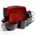 thumbnail image 1 of Gibson Elite Soho Lounge 16 Piece Plates, Bowls, & Mugs Dinnerware Set, Burgundy, 1 of 3