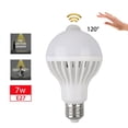 thumbnail image 1 of 7W Motion Sensor Light Bulb  Outdoor/Indoor Movement Activated Security LED Bulb E26 White for Front Door Stairs Porch, 1 of 8