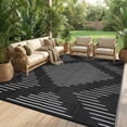 thumbnail image 2 of Nanan 8x10 Modern Geometric Outdoor Rug, All-Weather Waterproof Patio Mat, UV Resistant, Stain Resistant, Easy Clean Plastic Rug for Yard, Deck, Balcony, Camping,Black White, 2 of 8