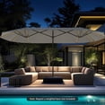 thumbnail image 4 of Costway 15.5 FT Extra-Large Patio Umbrella with LED Solar Lights & 12 Heavy-Duty Ribs Gray, 4 of 10
